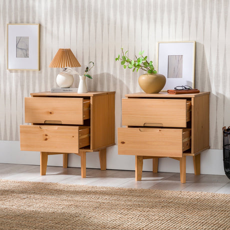 Sloane Mid Century Modern Solid Wood Nightstand-Bedroom-Parc Decor