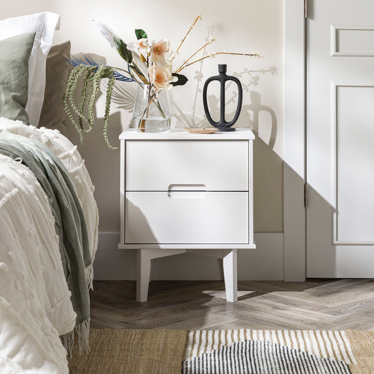 Sloane Mid Century Modern Solid Wood Nightstand-Bedroom-Parc Decor