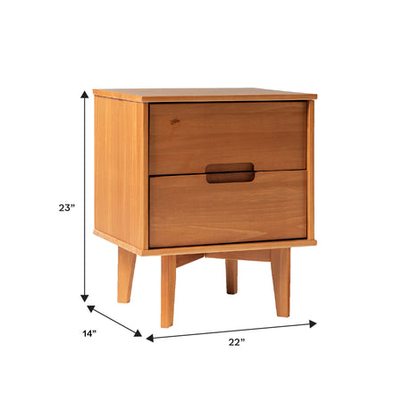 Sloane Mid Century Modern Solid Wood Nightstand-Bedroom-Parc Decor