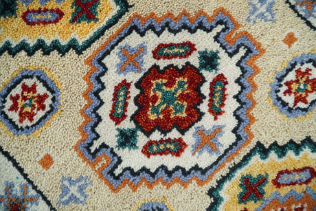 Small 2x3 Gray and Camel Wool Hand Knotted traditional Persian Vintage Antique Southwestern Kazak | TRDCP28123-Area Rug-Parc Decor