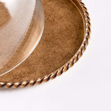 Small Vintage Glass Cloche with Gold Braided Tray-Cloche-Parc Decor