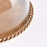 Small Vintage Glass Cloche with Gold Braided Tray-Cloche-Parc Decor