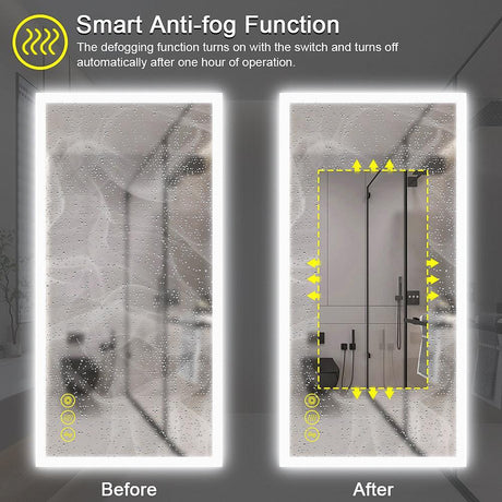 SmartGlow Dimmable LED Frameless Anti-Fog Bathroom Vanity Mirror