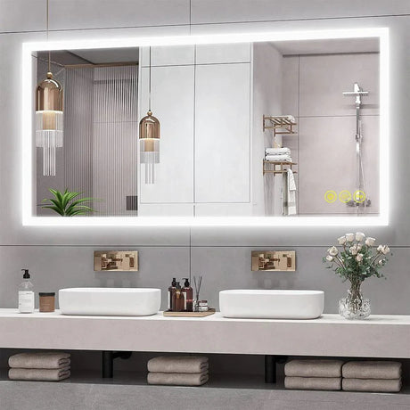 SmartGlow Dimmable LED Frameless Anti-Fog Bathroom Vanity Mirror