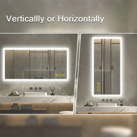 SmartGlow Dimmable LED Frameless Anti-Fog Bathroom Vanity Mirror