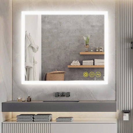SmartGlow Dimmable LED Frameless Anti-Fog Bathroom Vanity Mirror