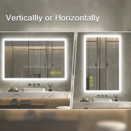SmartGlow Dimmable LED Frameless Anti-Fog Bathroom Vanity Mirror