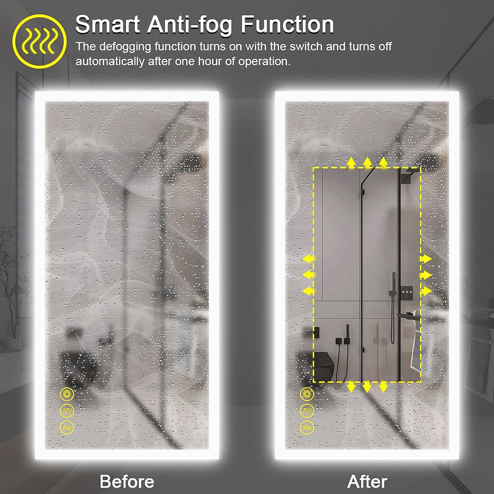 SmartGlow Dimmable LED Frameless Anti-Fog Bathroom Vanity Mirror-镜子-Parc Decor