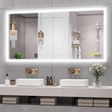 SmartGlow Dimmable LED Frameless Anti-Fog Bathroom Vanity Mirror-镜子-Parc Decor