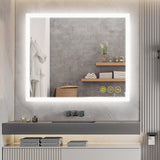 SmartGlow Dimmable LED Frameless Anti-Fog Bathroom Vanity Mirror-镜子-Parc Decor