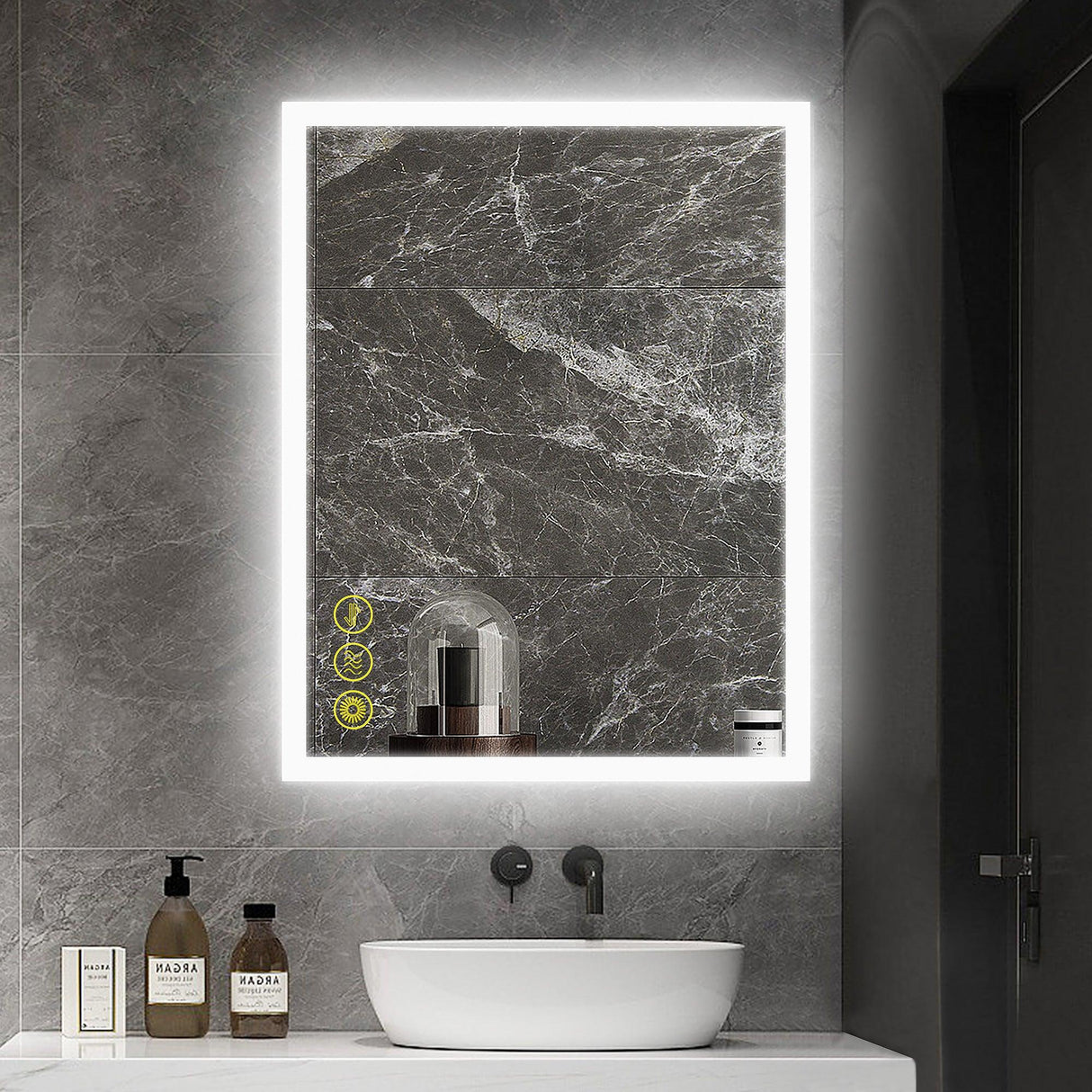 SmartGlow Dimmable LED Frameless Anti-Fog Bathroom Vanity Mirror-镜子-Parc Decor