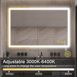 SmartGlow Dimmable LED Frameless Anti-Fog Bathroom Vanity Mirror-镜子-Parc Decor