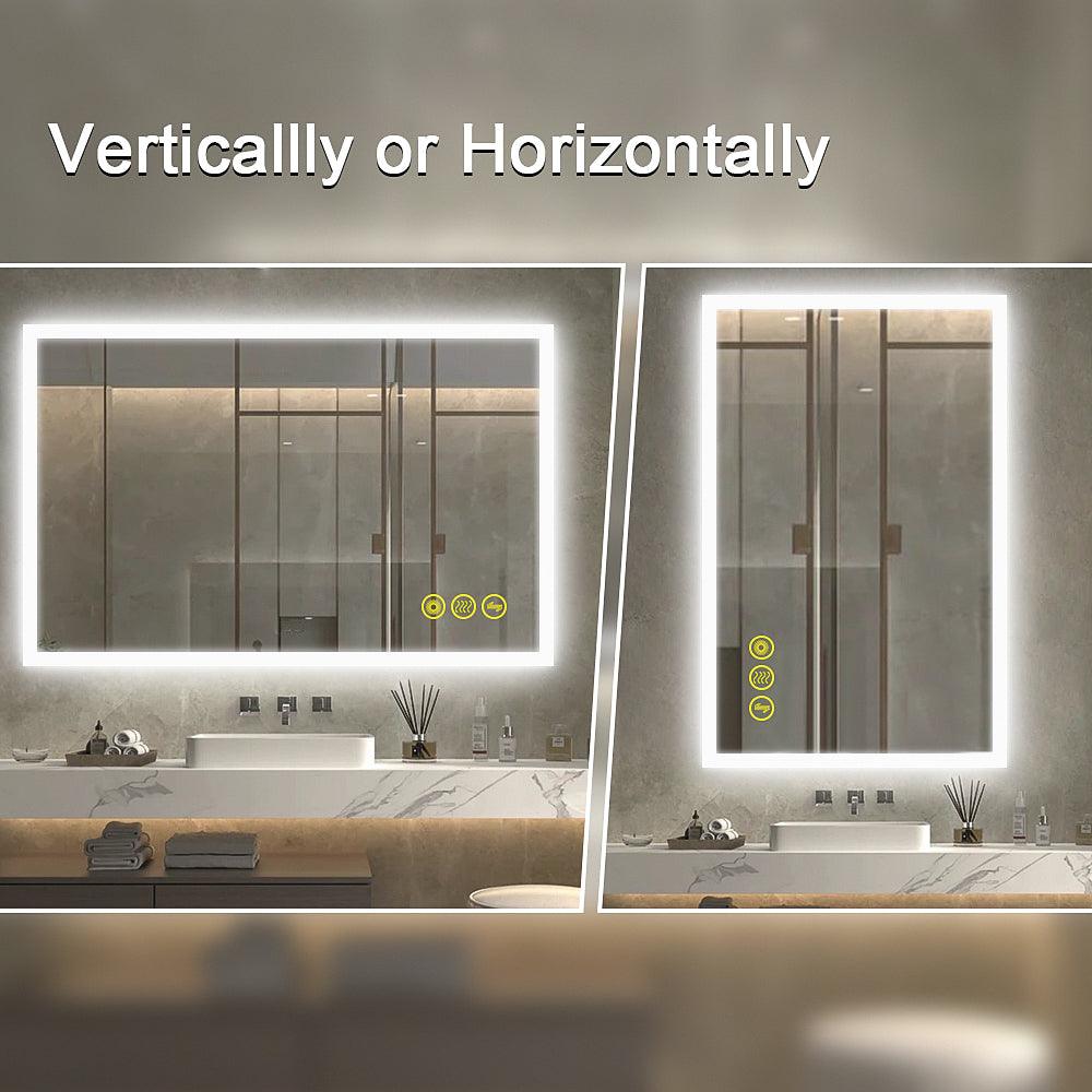 SmartGlow Dimmable LED Frameless Anti-Fog Bathroom Vanity Mirror-镜子-Parc Decor