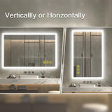 SmartGlow Dimmable LED Frameless Anti-Fog Bathroom Vanity Mirror-镜子-Parc Decor