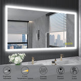 SmartGlow Dimmable LED Frameless Anti-Fog Bathroom Vanity Mirror-镜子-Parc Decor