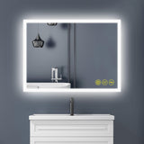 SmartGlow Dimmable LED Frameless Anti-Fog Bathroom Vanity Mirror-镜子-Parc Decor
