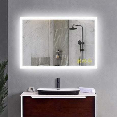 SmartGlow Dimmable LED Frameless Anti-Fog Bathroom Vanity Mirror-镜子-Parc Decor
