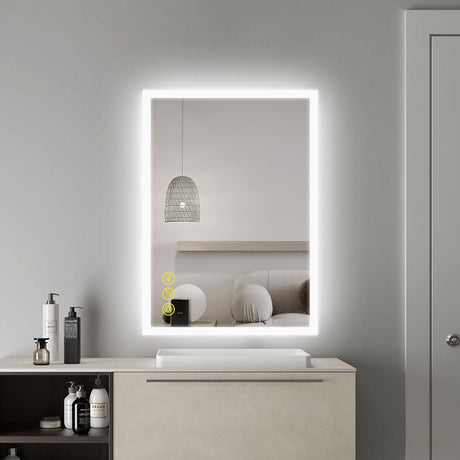 SmartGlow Dimmable LED Frameless Anti-Fog Bathroom Vanity Mirror-镜子-Parc Decor