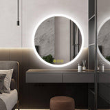 SmartReflect Modern Round LED Dimmable Anti-Fog Frameless Bathroom Vanity Mirror-镜子-Parc Decor