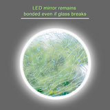 SmartReflect Modern Round LED Dimmable Anti-Fog Frameless Bathroom Vanity Mirror-镜子-Parc Decor