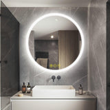 SmartReflect Modern Round LED Dimmable Anti-Fog Frameless Bathroom Vanity Mirror-镜子-Parc Decor