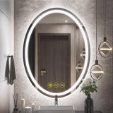 SmartReflex Oval LED Mirror Backlit 3000K-6400K Frameless Anti-Fog Dimmable Bathroom/Vanity Mirror-镜子-Parc Decor