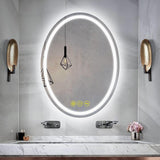 SmartReflex Oval LED Mirror Backlit 3000K-6400K Frameless Anti-Fog Dimmable Bathroom/Vanity Mirror-镜子-Parc Decor