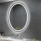 SmartReflex Oval LED Mirror Backlit 3000K-6400K Frameless Anti-Fog Dimmable Bathroom/Vanity Mirror-镜子-Parc Decor