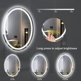SmartReflex Oval LED Mirror Backlit 3000K-6400K Frameless Anti-Fog Dimmable Bathroom/Vanity Mirror-镜子-Parc Decor