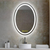 SmartReflex Oval LED Mirror Backlit 3000K-6400K Frameless Anti-Fog Dimmable Bathroom/Vanity Mirror-镜子-Parc Decor