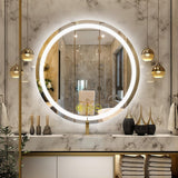 SmartShine Contemporary LED Dimmable Round Anti-Fog Backlit Bathroom Vanity Mirror-镜子-Parc Decor
