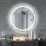 SmartShine Contemporary LED Dimmable Round Anti-Fog Backlit Bathroom Vanity Mirror-镜子-Parc Decor