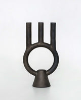 Smoke-Fired Ceramic Black Candle Holder Shadows.-Parc Decor