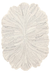 Snow Bloom Beige Hand Tufted 5x7 Wool Area Rug