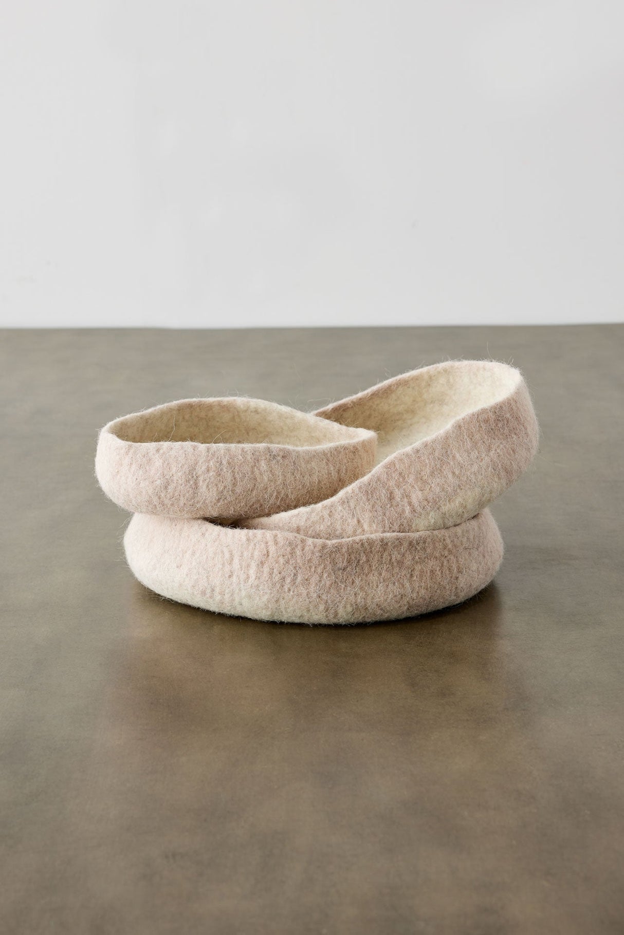 Soft Stone Hand Felted Nesting Bowls-Baskets & Vessels-Parc Decor