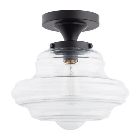 Solaria 1-Light Dark Brown Farmhouse Semi Flush Mount Ceiling Light-吸顶灯具-Parc Decor