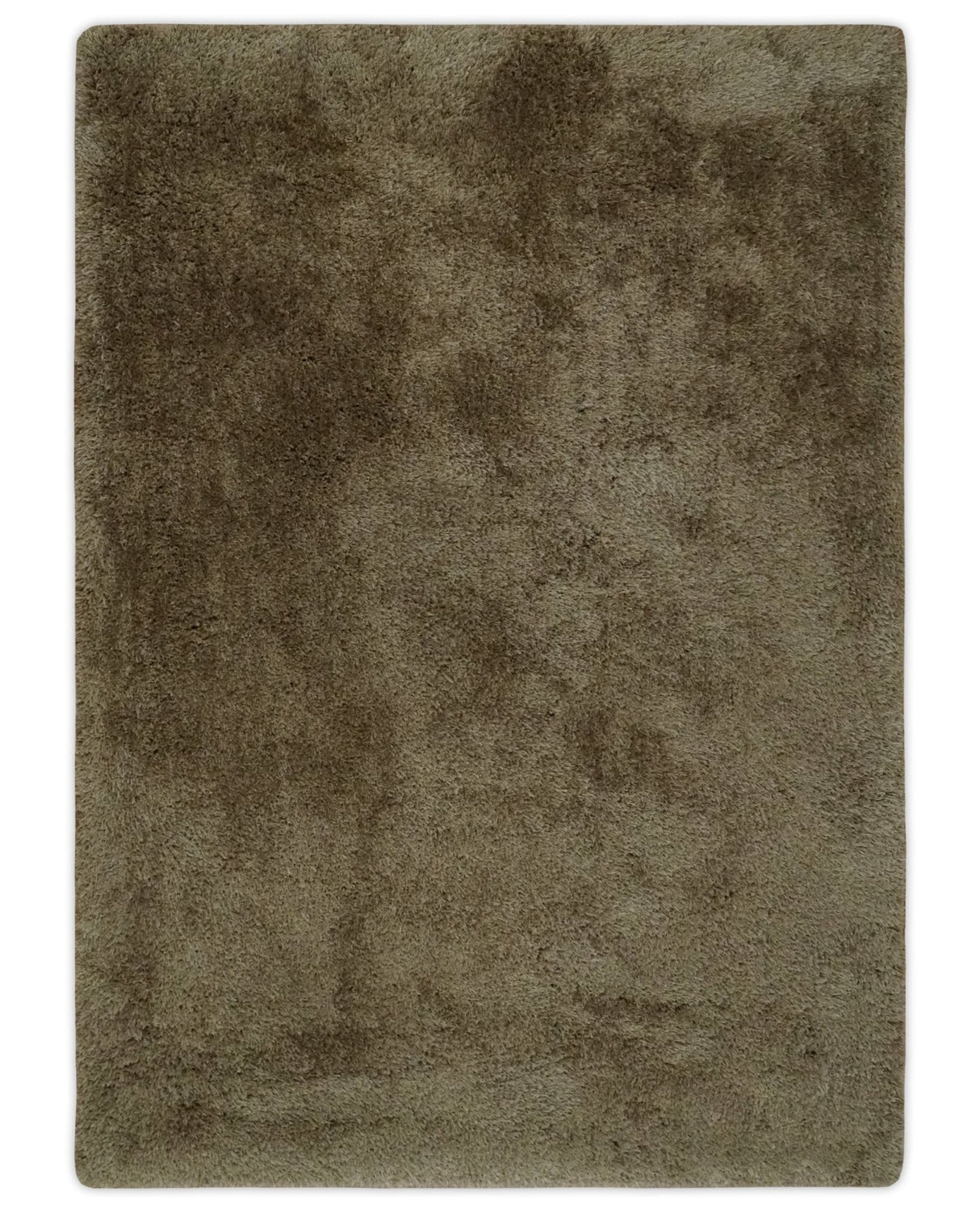 Solid 3x5, 4X6 and 5x7 Hand Woven Shag Brown Soft Viscose Area Rug