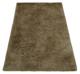 Solid 3x5, 4X6 and 5x7 Hand Woven Shag Brown Soft Viscose Area Rug
