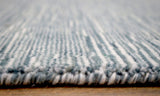 Solid Blue and Silver Wool And Viscose 5x8 Area Rug