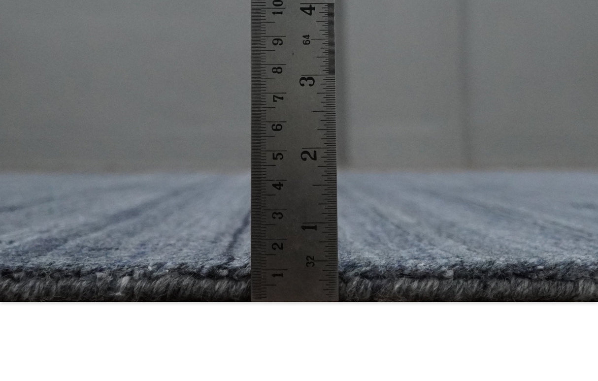 Solid Blue Scandinavian 5x7 Blended Bamboo Silk Flatwoven Area Rug, Dinning, Kids Rug | HL42-Area Rug-Parc Decor