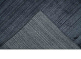 Solid Blue Scandinavian 5x7 Blended Bamboo Silk Flatwoven Area Rug, Dinning, Kids Rug | HL42-Area Rug-Parc Decor