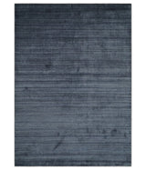 Solid Blue Scandinavian 5x7 Blended Bamboo Silk Flatwoven Area Rug, Dinning, Kids Rug | HL42-Area Rug-Parc Decor