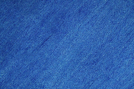 Solid Blue Woolen Hand Tufted contemporary Wool Rug