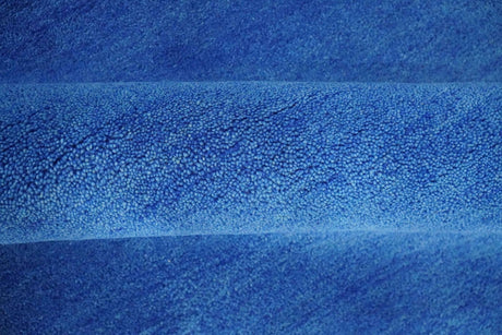 Solid Blue Woolen Hand Tufted contemporary Wool Rug
