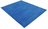 Solid Blue Woolen Hand Tufted contemporary Wool Rug