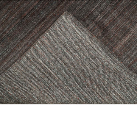 Solid Brown Scandinavian 5x7 Blended Wool Flatwoven Area Rug