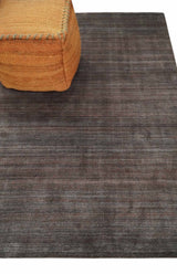 Solid Brown Scandinavian 5x7 Blended Wool Flatwoven Area Rug, Dinning, Kids Rug | HL17-Area Rug-Parc Decor