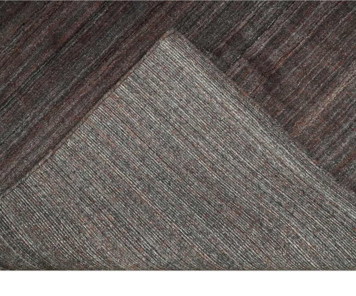 Solid Brown Scandinavian 5x7 Blended Wool Flatwoven Area Rug, Dinning, Kids Rug | HL17-Area Rug-Parc Decor