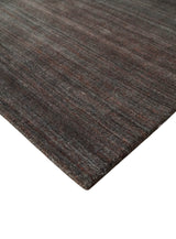Solid Brown Scandinavian 5x7 Blended Wool Flatwoven Area Rug, Dinning, Kids Rug | HL17-Area Rug-Parc Decor