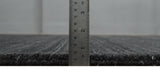 Solid Charcoal Black Scandinavian 5x7 Blended Wool Flatwoven Area Rug